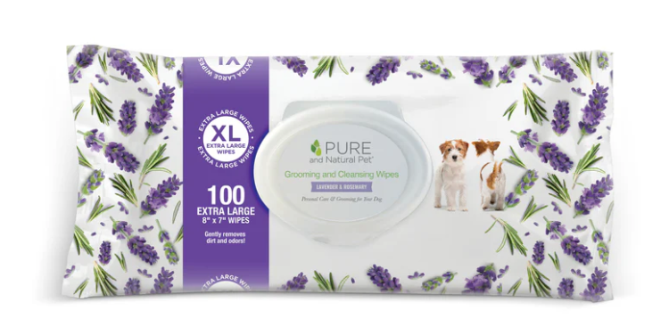 Pure and Natural Grooming and Cleansing Wipes Lavendar and Rosemary