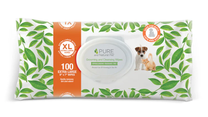 Pure and Natural Grooming and Cleansing Wipes (For all Pets) Unscented