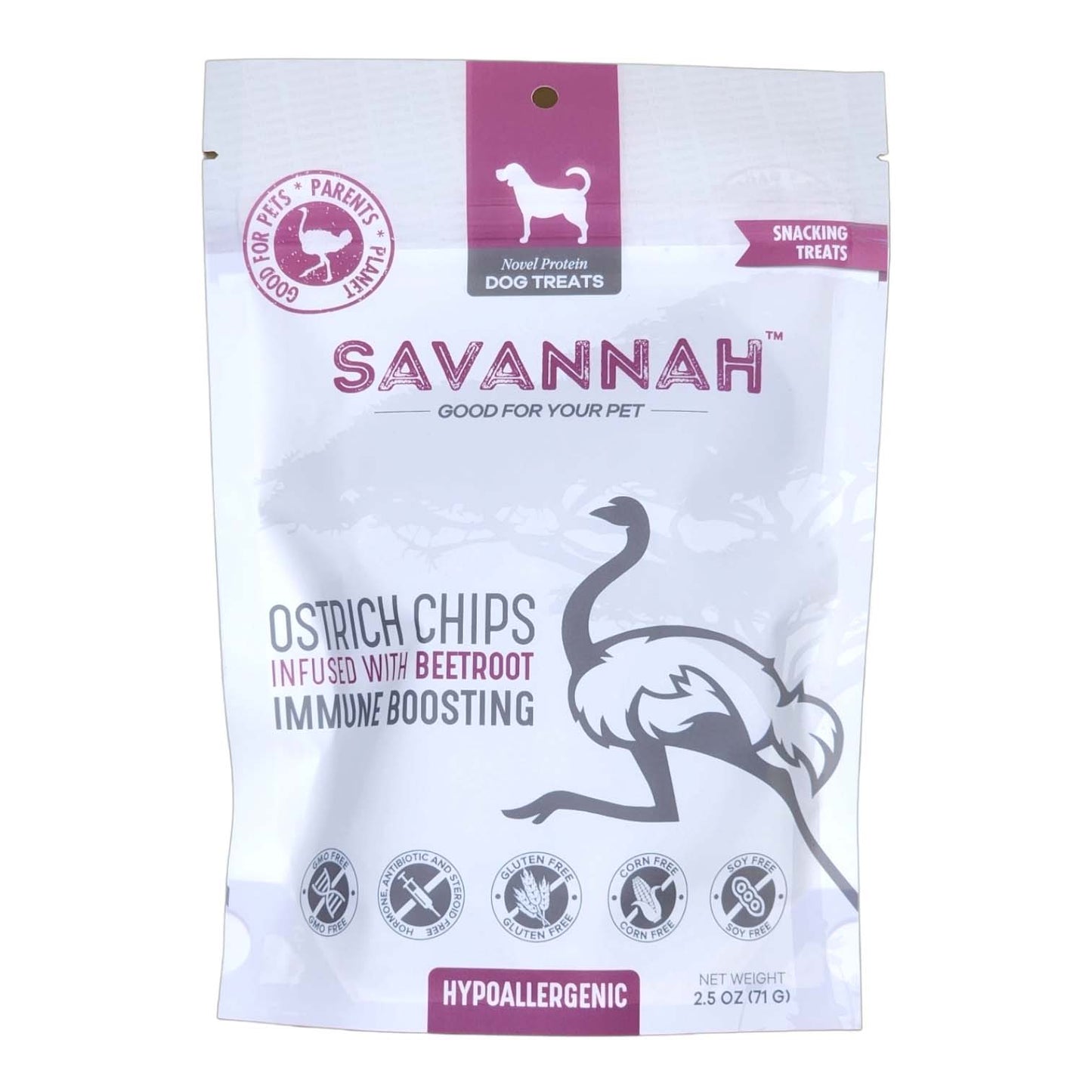 Savannah Ostrich Chips with Beetroot, 2.5oz