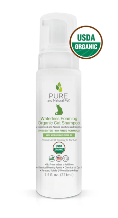 Waterless Foaming Organic Cat Shampoo (Unscented)